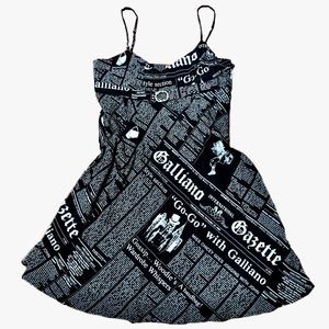 RARE y2k John Galliano newspaper dress